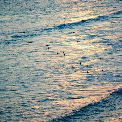Surfers waiting